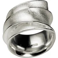 SILBERMOOS Silberring Eleganter Design-Wickelring, 925 Sterling Silber