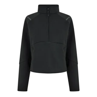 Under Armour - "Unstoppable" Sweatshirt für Damen, mit kurzem Reißverschluss, Fleece, Regulär (Schwarz)