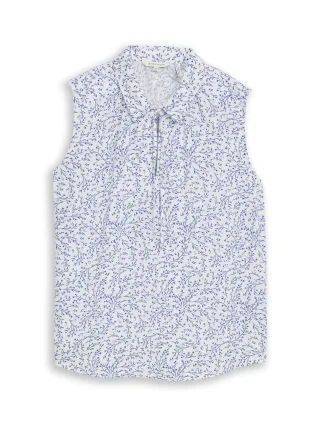 Tom Tailor - Blusentop mit Muster white small leaves design - Gr. - 38