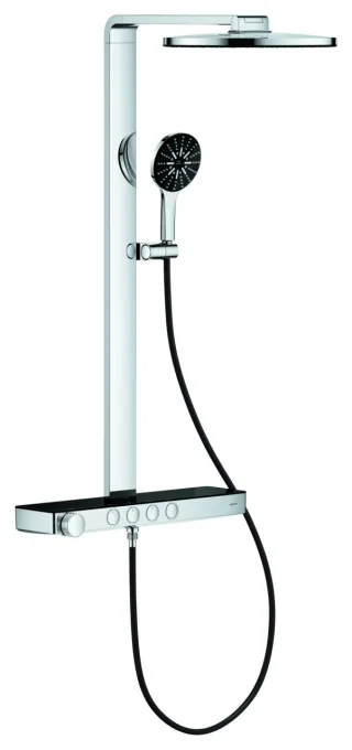 Grohe THM-Duschsystem RSH Aqua Pure 100964 Kopfbr. 8,7l rund schwarz/chrom, 100964KI00 100964KI00