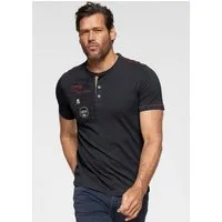 Man's World Henleyshirt Kurzarm, lässige Passform, bedruckt, Rundhals, casual