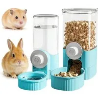 FELIXLEO Futterstation Trinkflasche Kaninchen Automatischer 2 in 1 Futter Wasserspender