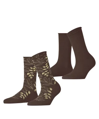 ESPRIT socks & tights - Esprit Frosted Garden 2-Pack Damen chocolate - Gr. - 36.5