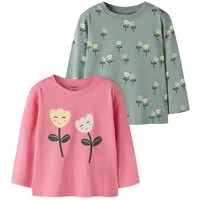 Name It Langarmshirt NMFVELDA 2P LS NREG TOP (Packung, 2-tlg) Baumwolle, regular fit