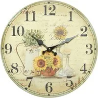 Ambiente Haus Wanduhr Sonnenblume Wanduhr 28cm
