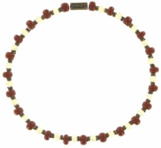 konplott - Elastisches Perlenarmband beige/braun