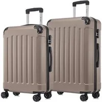 YONSLY Trolleyset Hartschalen-Reisekoffer Rollkoffer Trolley Gepäckset aus ABS, 4 Rollen, (Reiseset, 2 tlg., Größen L&XL), mit 360° Doppelrollen, Zahlenschloss und ergonomischem Gummigriff