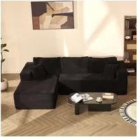LITBIRD Sofa Modulares L-förmiges Ecksofa mit Schlaffunktion, 272 x 175 x 61 cm, 1 Teile, Rahmenloses Schlafsofa mit symmetrischem Doppelsitz, montagefrei