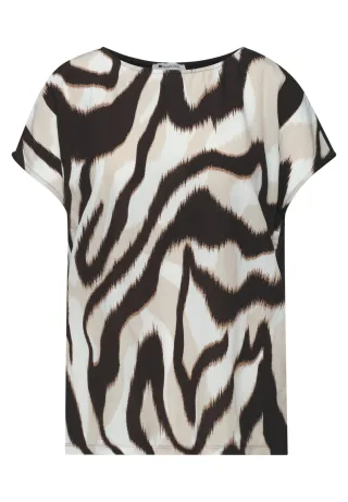 Street One - Dropped Shoulder Shirt mit Print espresso brown - Gr. - 38