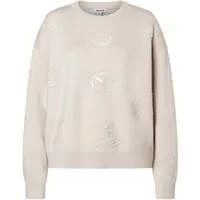 MORE&MORE Rundhalspullover stylisher Feinstrickpullover, Pailletten
