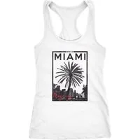 Neverless Tanktop Damen Tanktop Tank Top Miami Beach Sunset Palmen Racerback
