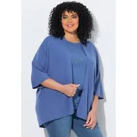 Ulla Popken Strickjacke Strickjacke oversized offene Form Schalkragen