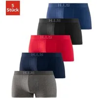H.I.S Hipster (Packung, 5-St) knapp sitzende Boxershorts am Webbund mit Logoschriftzug mit 3D Effekt