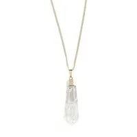 Crystal and Sage Jewelry Kette mit Anhänger Bergkristall Kristallkette vergoldet, echter Edelstein aus fairem Handel