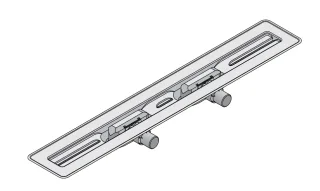 I-DRAIN Korpus Basic 57 mm Tür, 90cm,2Siphon waagr.DN40,Butylklebeband ID4BD09002X1