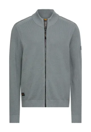 camel active - Strickjacke mit Stehkragen stormy blue - Gr. - XL