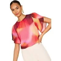 Love & Roses Kurzarmbluse Love & Roses Bestickte kurzärmlige Flatterbluse (1-tlg)