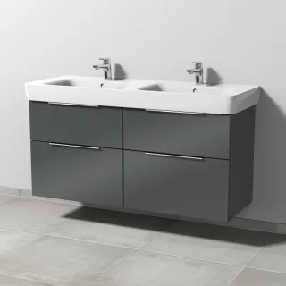 Sanipa 3way Waschtischunterbau zu Geberit Renova Plan Waschtisch mit 4 Auszügen, Anthrazit-Glanz UF88279