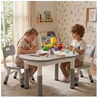 TLGREEN Kindertisch Kindersitzgruppe Höhenverstellbar, Maltisch Kinder Tisch Stuhl Set (Kindertisch und Stuhlset für Essen Spielen), Maltisch für Klassenzimmer Kindergärten