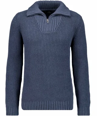 RAGMAN - Strickpullover mit Troyer-Kragen marine - Gr. - XXL