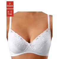 petite fleur by Lascana Soft-BH (Packung, 2 Stück) ohne Bügel, mit hübscher Baumwollstickerei