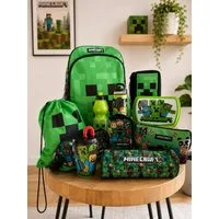 Minecraft Schulrucksack Minecraft Schulrucksack-Set XXL 11-teilig für Schule & Freizeit (11-tlg)