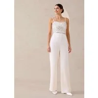bonprix Overall Slim Fit Passform, mit Bustier-Ausschnitt, aus strukturiertem Crepe
