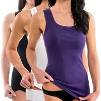 HERMKO Unterhemd 1325 (Pack, 3er) 100 % Bio-Baumwolle Longshirt Tank Top Basic Übergrößen