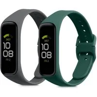 kwmobile Smartwatch-Armband 2x Uhrenarmband für Samsung Galaxy Fit 2 Armband, Fitnesstracker Band Set aus TPU Silikon - Ersatzarmband Smartwatch