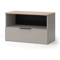 Vicco Kommode Wido, Greige/Sonoma, 80 x 50 cm mit 1 geschlossenem Fach (1 St)