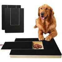 FOUORTUNATE-BEE Kratzbrett Hunde-Kratzbrett-Set mit Futterbox & 2 Ersatz-Schleifpapieren, Krallenpflege-Set für Hunde inkl. Snackbox und Ersatzpapier