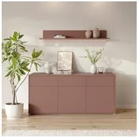 FORTE Sideboard Alice Springs, Sideboard, Breite 184,2 cm, viel Stauraum, Schubkästen mit Vollauszug, Push to open, grifflos
