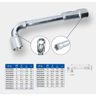 Brilliant Tools Doppel-Steckschlüssel, gekröpft - BT015019