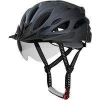 Senmudi Fahrradhelm Fahrradhelm für Herren und Damen,fahrradhelm mit visier (Radhelm, Cityhelm mit abnehmbarem magnetischem Visier, atmungsaktiv, 18 Belüftungskanäle, einstellbarer Radhelm mit LED-Licht), Sicherheitsschutz Trekking-und Rennradhelm, F