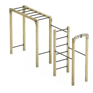 Outdoor Fitnessgerät FIT Base 810 für den Garten - Hochwertiges Trainingssystem mit Reckstange aus imprägniertem Massivholz - Sport Station Wickey