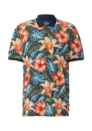 s.Oliver - Polo-Shirt blau/mehrfarbig - Gr. - M