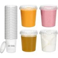 mikken Mehrwegbecher Kunststoffdose 520 ml Frischhaltedose Lebensmittelbehälter, (Set, 30-tlg), Heißabfüllung, Schockfrostung, BPA-frei, luftdicht, auslaufsicher