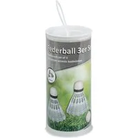 Idena Federball Idena 7418409 - Federball in weiß, 3er Set, aus Kunststoff, mit Schaum