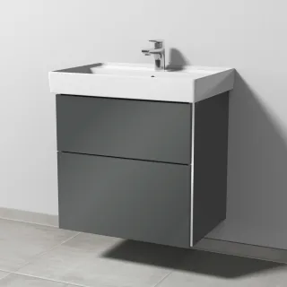 Sanipa 3way Waschtischunterbau zu Villeroy & Boch Collaro Waschtisch mit 2 Auszügen, Anthrazit-Glanz BS83579