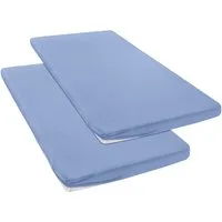 OTTO home Spannbettlaken Topper Basic, in Gr. 90x200, 140x200 oder 180x200 cm, Baumwoll-Jersey, Gummizug: rundum, (2 Stück), Baumwolle, Matratzen bis 8 cm Höhe, Bettlaken, Spannbetttuch, Laken