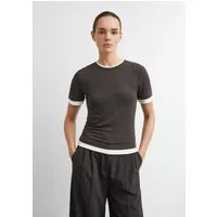 comma Kurzarmshirt T-Shirt Softes T-Shirt in Layering-Optik