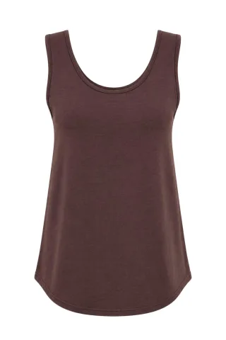 Lässiges U-Ausschnitt Baumwoll-Mix Tanktop