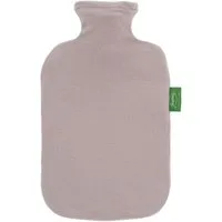 Fashy Wärmflasche Wärmflasche mit Flauschbezug Vliesbezug Fleecebezug 2L Taupe Fashy