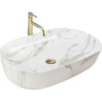 wohnwerk.idee Aufsatzwaschbecken Waschbecken Marmor Cleo Marmor Natursteinoptik
