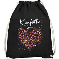MoonWorks Turnbeutel Turnbeutel - Konfetti Herz - Accessoires Fasching Gadgets Spruch