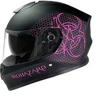 FunSport-Factory Motocrosshelm Motocross Kinderhelm Integralhelm Bio Hazard Pink, mit integrierter Sonnenblende