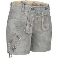 Nübler Trachtenlederhose Hotpant Victoria London Fog hellgrau von Nübler
