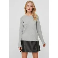 Vero Moda Rundhalspullover VMDOFFY in melierter Optik