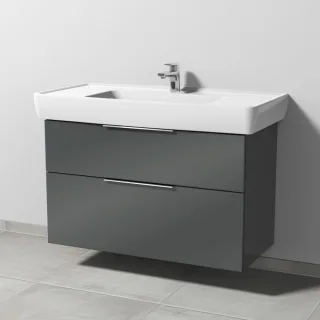 Sanipa 3way Waschtischunterbau zu Laufen Pro A Waschtisch mit 2 Auszügen, Anthrazit-Glanz UF75979
