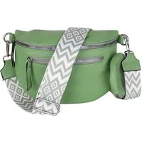 MIRROSI Bauchtasche Damen Taschen, Umhängetasche, Brusttasche, 27x19x9cm Veganes Leder (Schultertasche für jeden Anlass, inkl.1x Münzbeutel), Crossbody Bag, Bohemian gemusterten& verstellbaren Schulterriemen